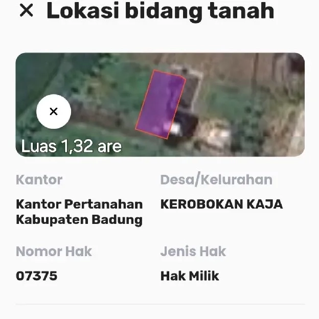 Dijual 1,32 are, Jl. Bengkel GADON Kerobokan Kaja Kuta Utara