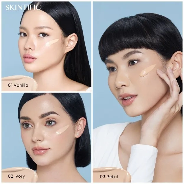 Skintific Cover All Perfect Air Cushion SPF35 PA++++ BB Cushion CC Cream Serum Bedak Cushion | Serum