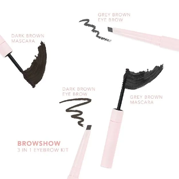 Sea Makeup Browshow Eyebrow Trio Kit Pensil Alis 3in1 Waterproof Tahan Air with Spoolie and Browcara