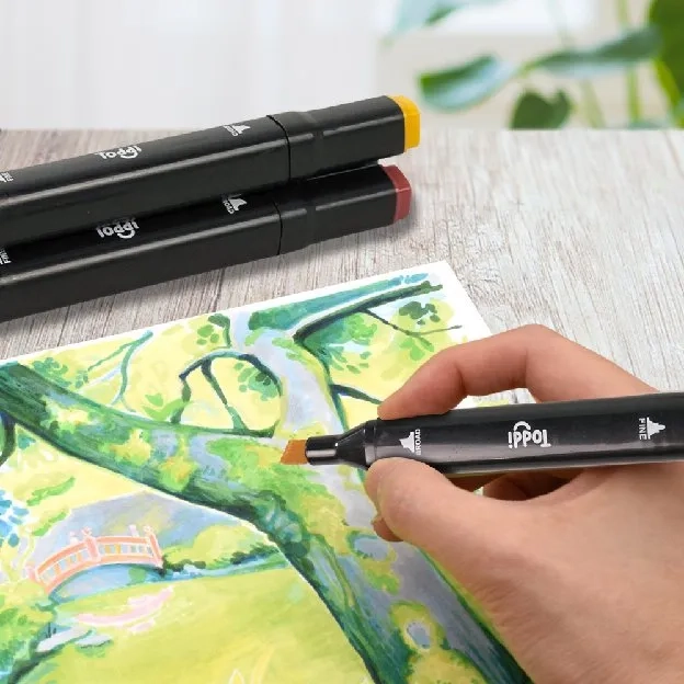 Spidol Warna Stabilo Touch Toddi 12-80 Warna Dual Side Fine Art Brush Pen Animation Marker Set Skets