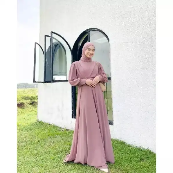 DRESS MAXI CERUTY DRESS FREE BELT/GAMIS MODERN MEWAH/GAMIS LEBARAN TERBARU