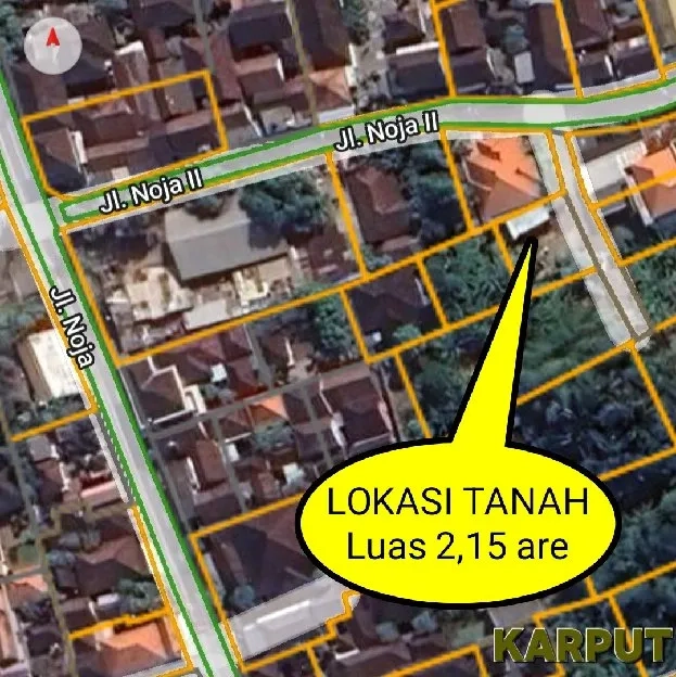 Dijual 2,15 are, Jl. Noja Gatsu Timur Kesiman Petilan Denpasar