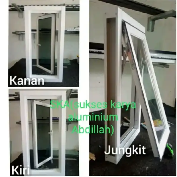 jendela ALUMINIUM jungkit/swing (Ornament) UK T150xL100 plus kusen aluminium 3in