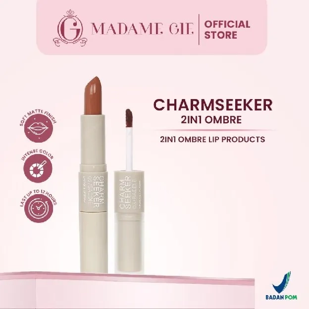 ORIGINAL Madame Gie 2in1 Lips Charmseeker Lip Cream Ombre Lipstick MadameGie 2 in 1 BPOM