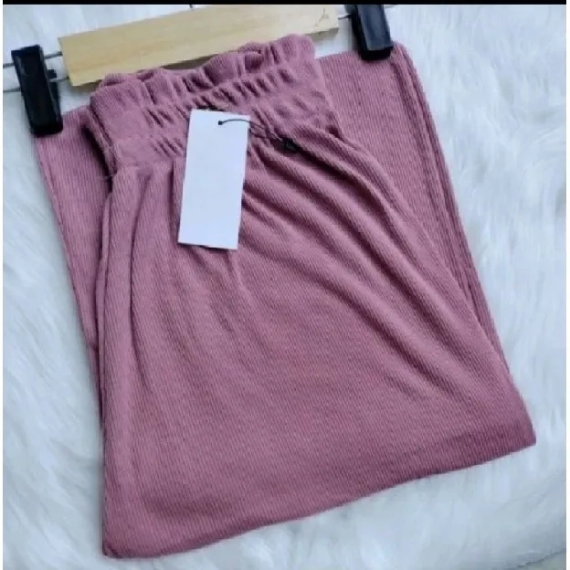 Celana Kulot Knit Wanita / Kulot Kriwil Polos Wanita / Kulot Rib Wanita Premium / Kulot Highwaist wa