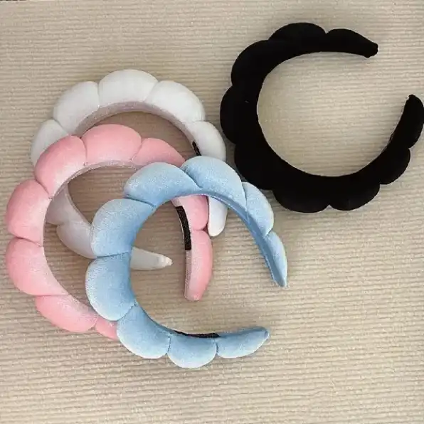 Bando Shell Busa Tebal Jumbo Fluffy Empuk Polos Bandana Cloud Style Gaya Korea Fashion Head Band Aks