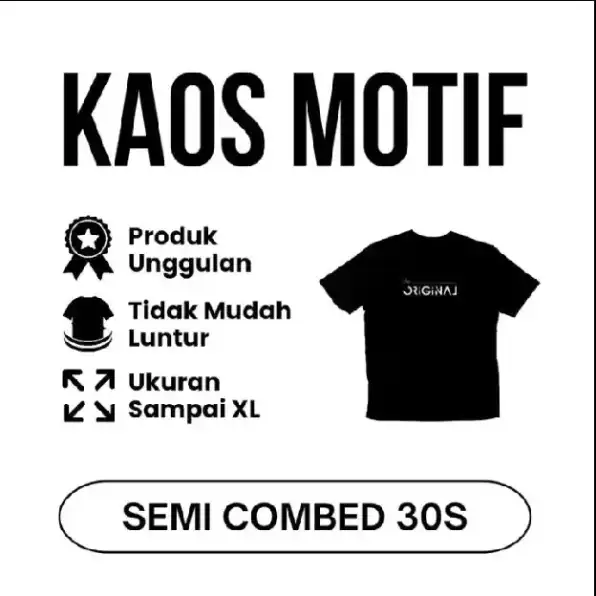 Kaos motif paket 7 pcs