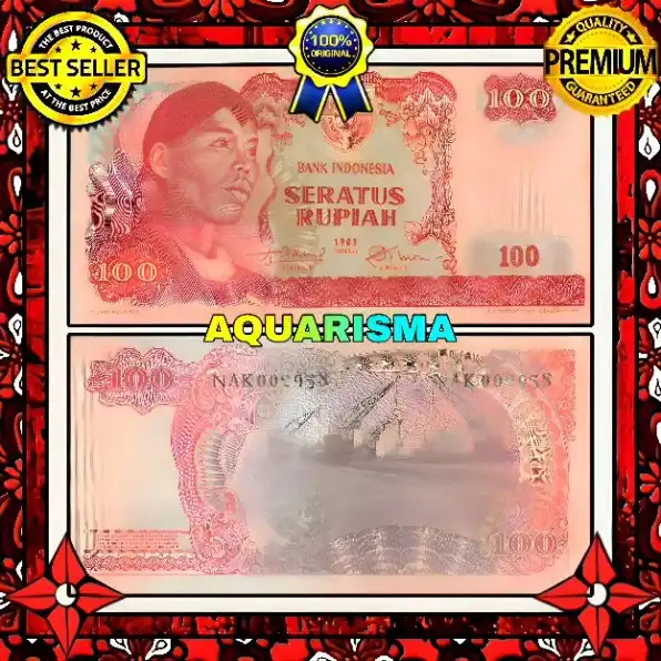 1 LEMBAR UANG KERTAS 1 LEMBAR 100 RUPIAH SUDIRMAN TAHUN 1968 GOOD QUALITY