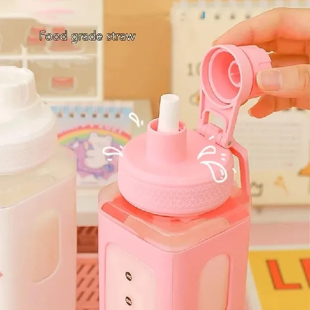 Botol Minum Air Segi 900ml Botol Minum Food Grade Drinking Water Bottle Botol Minum Kotak 0.9L