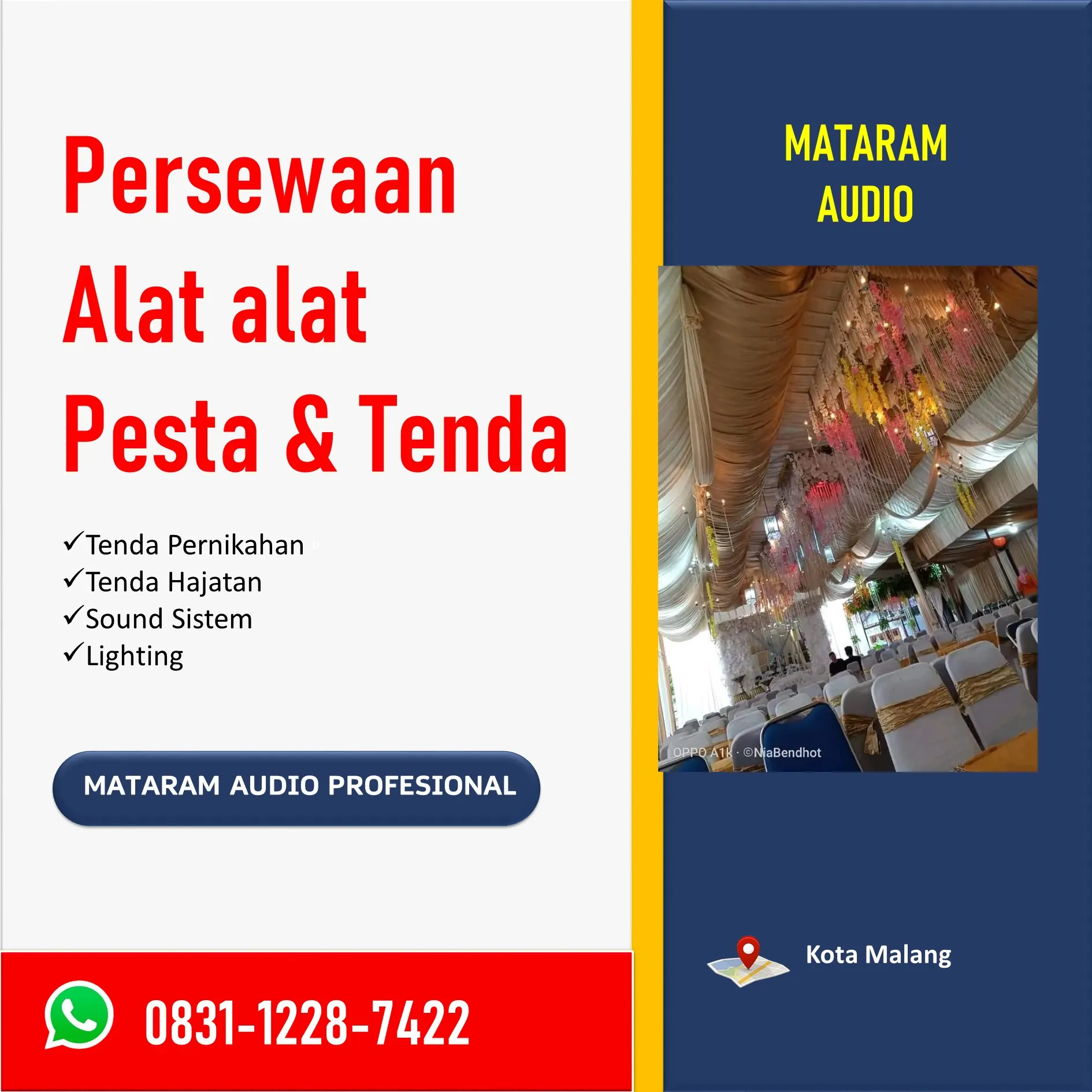 WA: 0831-1228-7422, Temukan Sewa Alat Pesta Murah di Malang