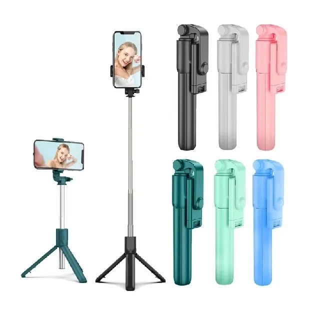 Tripod Tongsis Bluetooth 4 IN 1 Flash Light Tripod Bluetooth Selfie Stick LED Flash Selfi Stik Tongs