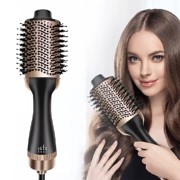 Ubeator Hot Air Brush Sisir Pengering Rambut Penjepit Rambut Panas Dingin Air Curling Iron 2 In 1 Pe