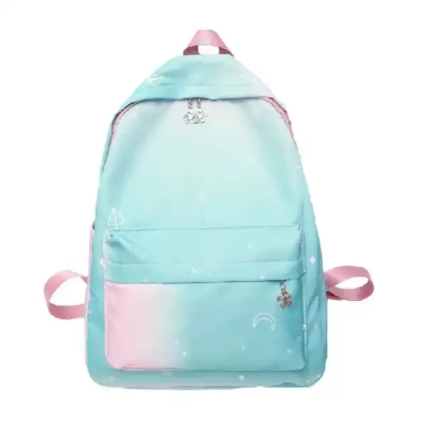 TAS RANSEL BACKPACK FASHION WANITA MOTIF OMBRE GRADIENT GRADASI ANTI AIR ANTI HUJAN