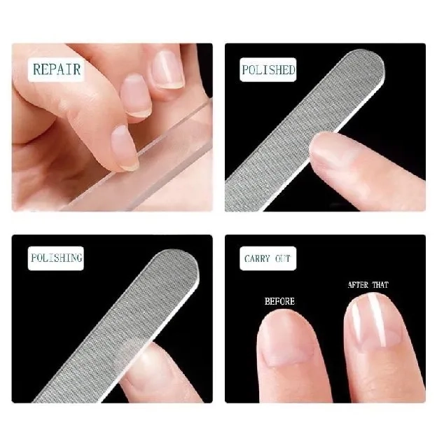 Nano glass nail buffer Pengkilap mengkilapkan kuku alat manicure kikir kuku kecantikan kuku