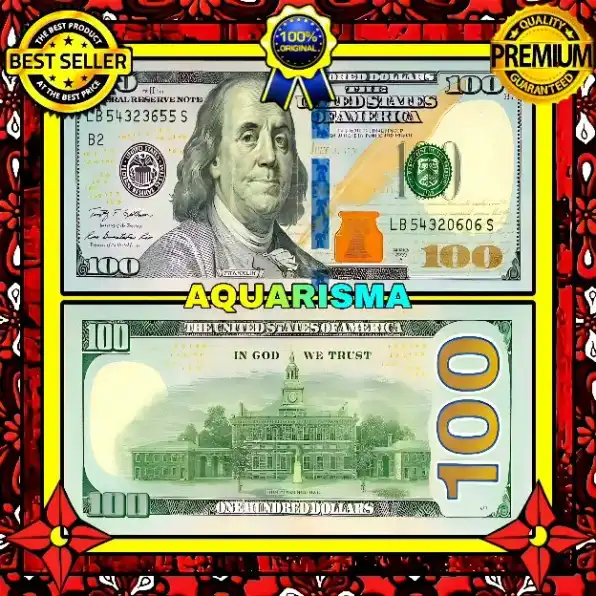 1 LEMBAR SOUVENIR UANG KUNO 100 USD BENJAMIN FRANKLIN GOOD QUALITY