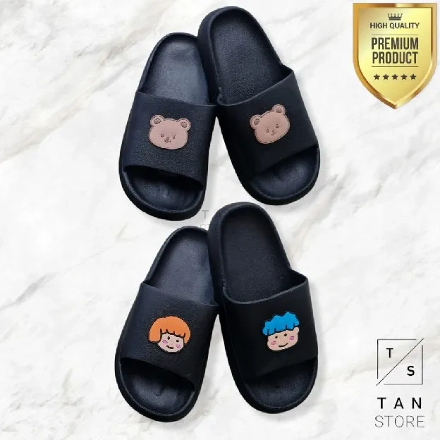 Sandal Karet Slip On Slop Wanita Karakter Lucu Premium