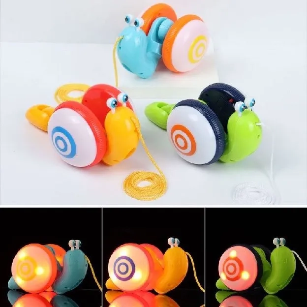Mainan Siput Tarik Goyang Anak Bayi Nyala Lampu Suara Musik Snail Edukasi Lucu