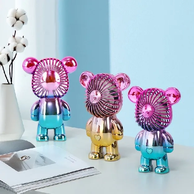 Kipas Angin Mini Portable Beruang GRADASI Lucu USB Charge Fan 3-Speed MINI FAN BEAR