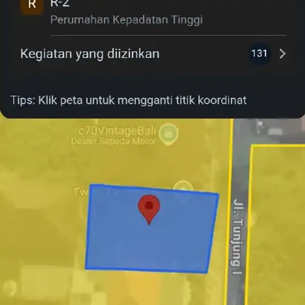 Dijual 2,93 are, Jl. Tunjung Belakang Bali Kiddy Teuku Umar Barat Kerobokan Klod Kuta Utara