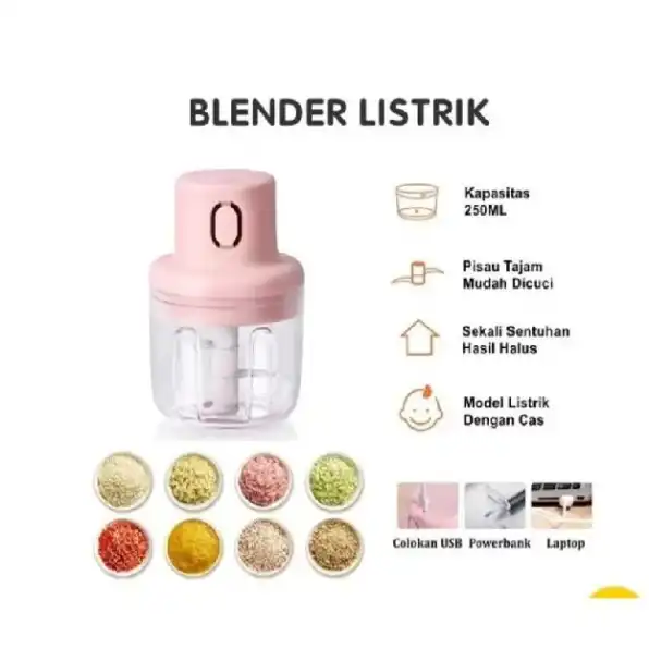 Blender Chopper mini Penggiling Bumbu Sayur Buah dengan USB | Blender Juicer Elektrik USB Rechargeab