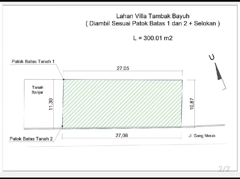 Dijual 3 are, Jl. Veteran Tumbak Bayuh Buduk Mengwi