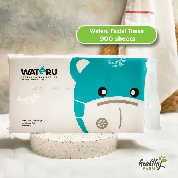 Wateru Premium Bamboo Facial Tissue / Tisu Wajah Bambu