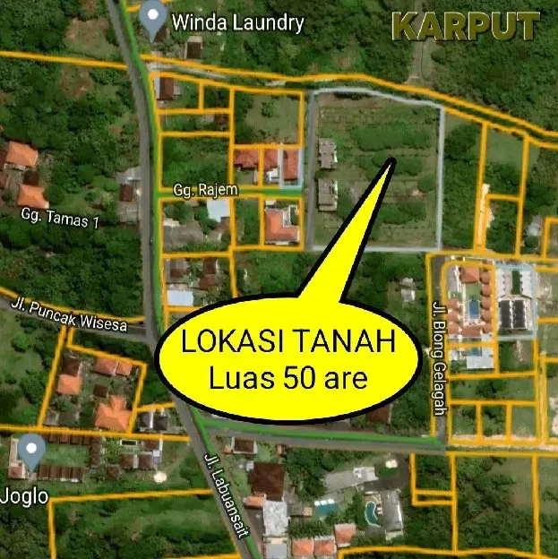 Dijual 50 are, Jl. Blong Gelagah Labuansait Pecatu Kuta Selatan