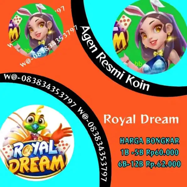 Open bongkar chip Royal Dream ➡️0⃣8⃣3⃣8⃣3⃣4⃣3⃣5⃣3⃣7⃣9⃣7⃣