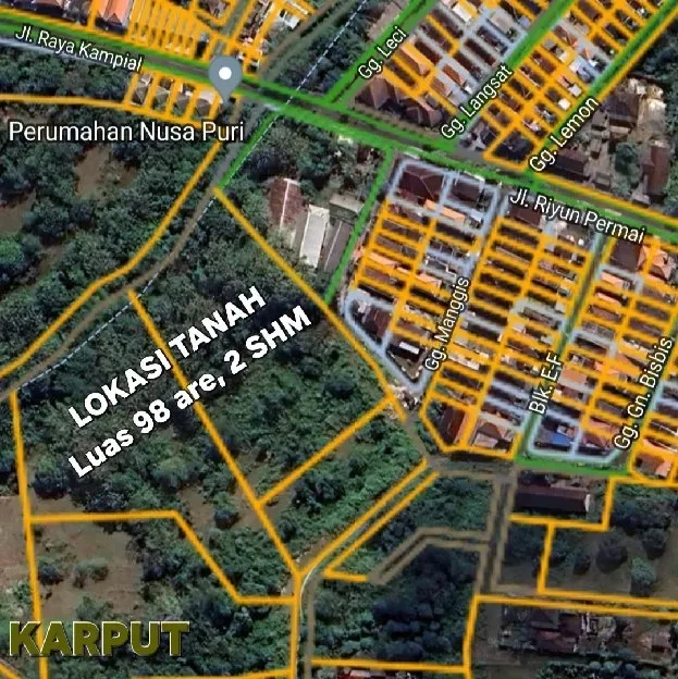 Dijual 98 are, Jl. Riyun Permai Raya Kampial Kutuh Kuta Selatan