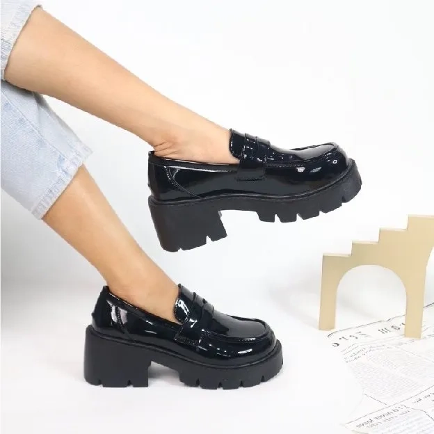 Heels Sepatu Sneakers Wanita Kerja Docmart Maryjane Hitam Import