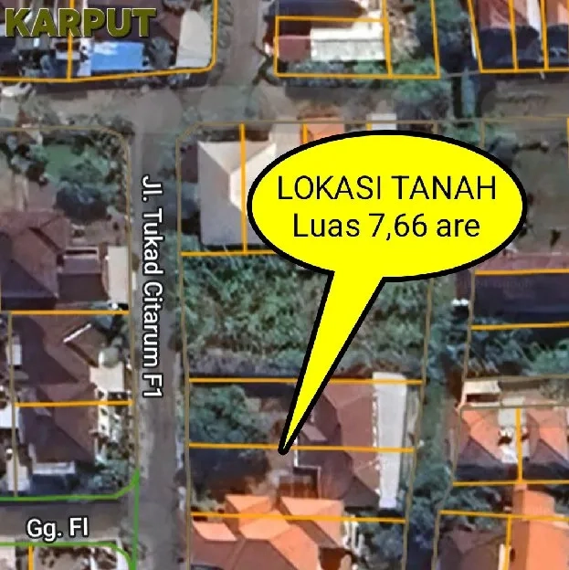 Dijual 7,66 are, Jl. Tukad Citarum Panjer Renon Denpasar