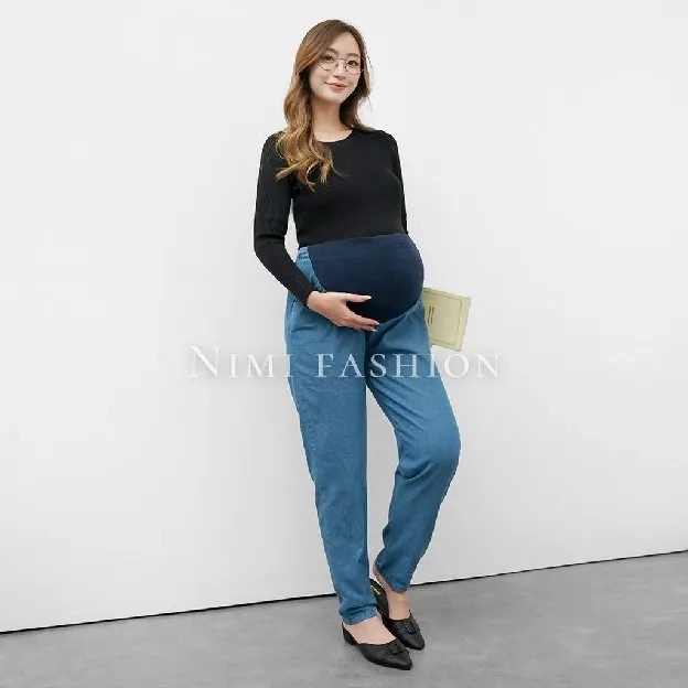 Celana Hamil Jeans Wash Jumbo Bawahan Bumil Denim kekinian