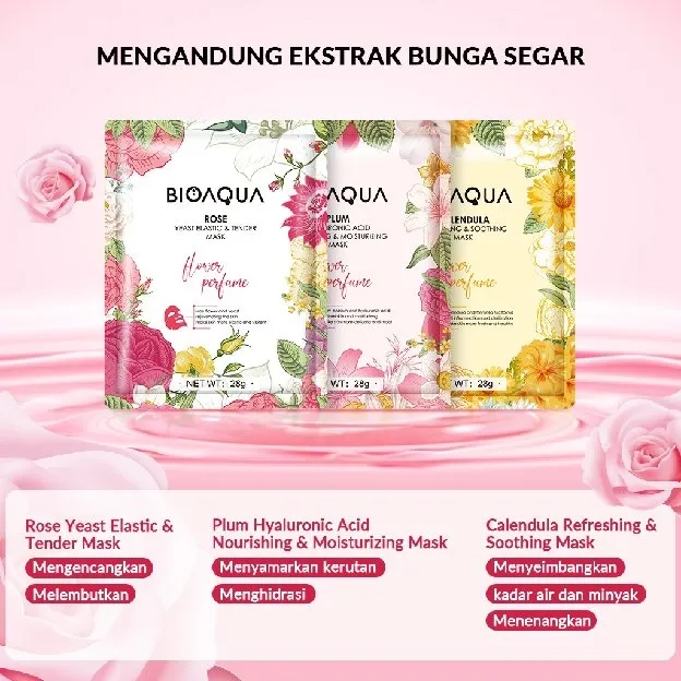 BIOAQUA Sheet Mask 37 Variasi Face Mask Essence Masker Muka Glowing dan Whitening BPOM dan HALAL