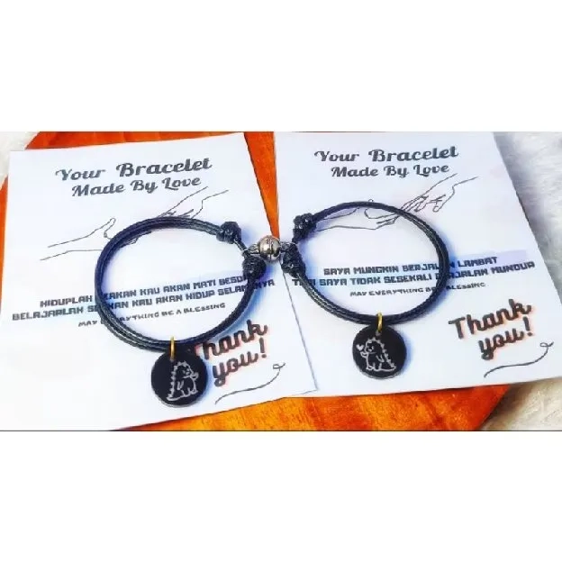 Gelang Dino Couple Hitam FREE BOX