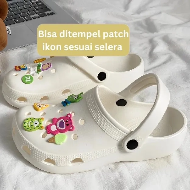 Sandal Anti-slip Motif Lubang Sandal Wanita Sandal Rumah Sandal Tali Belakang Sandal Slop Wanita