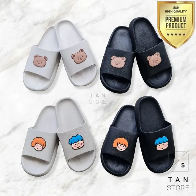 Sandal Karet Slip On Slop Wanita Karakter Lucu Premium