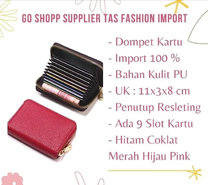 Dompet Kartu Import Kulit PU - Card Holder Import - Dompet Kartu Pria Wanita Fashion Korea - Dompet 