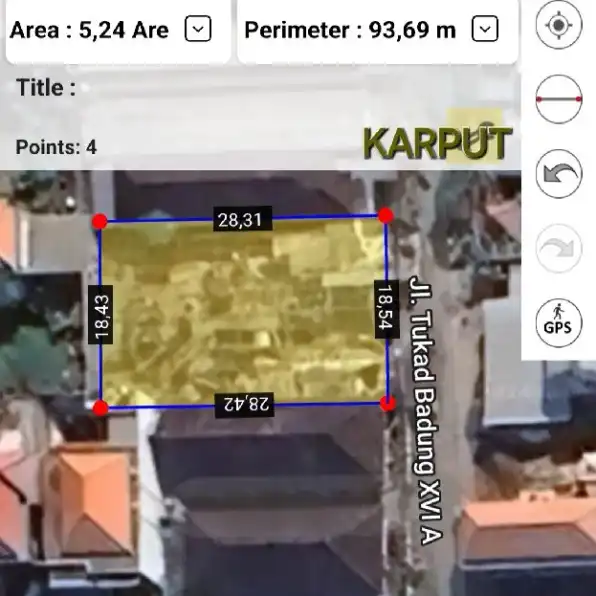 Dijual 5,24 are, Jl. Tukad Badung XVI Renon Denpasar Selatan