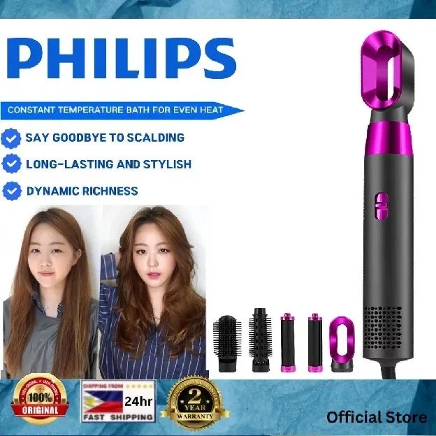 PHILIPS Hair dryer 5in1 catokan rambut curly Suhu ion negatif 57 ° pengering rambut Serbaguna sisir