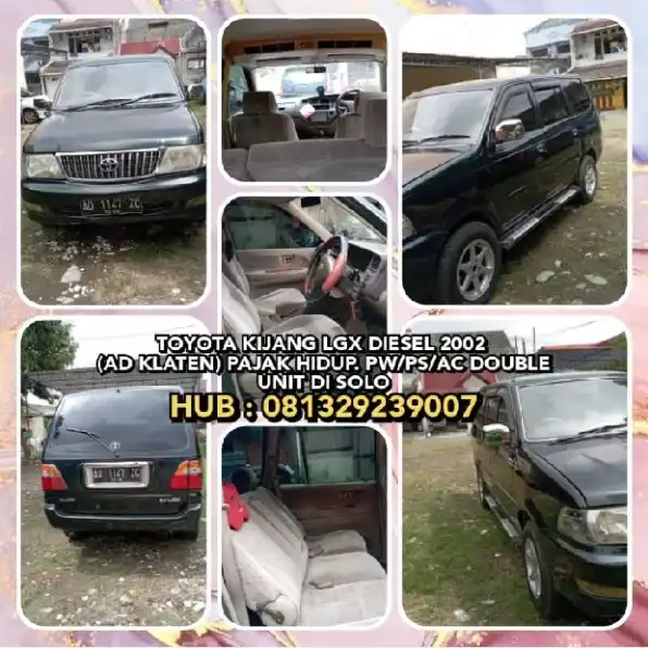 TOYOTA KIJANG LGX DIESEL 2002 (AD KLATEN) PAJAK HIDUP. PW/PS/AC DOUBLE. UNIT DI SOLO.H:081329239007.