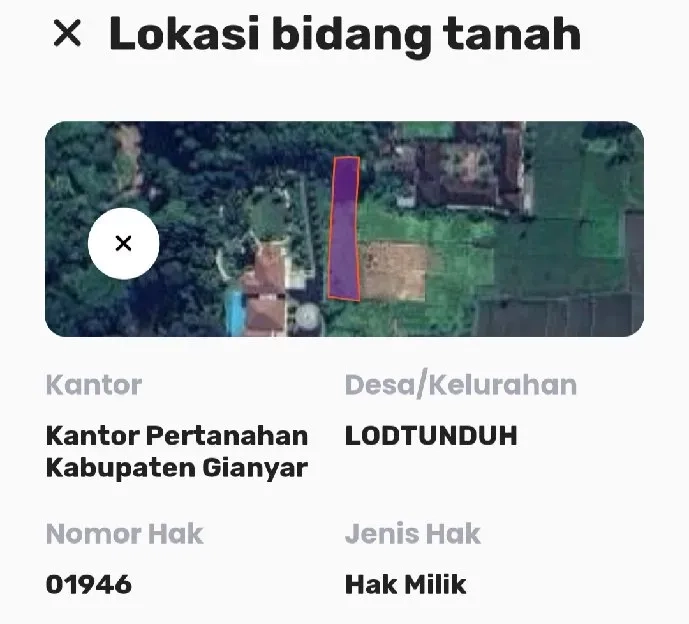 Dijual 6 Ha. Jl. Alas Arum Silungan Lodtunduh SMPN 3 Ubud Gianyar