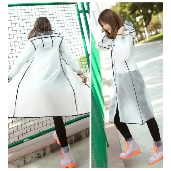 Jas Hujan Transparan Raincoat Korean Style Jas Hujan Ponco Dewasa Pria Wanita