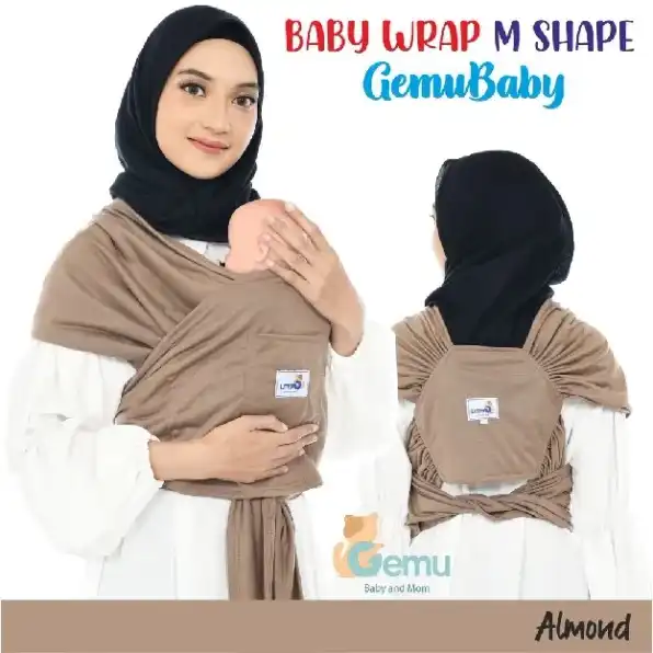 Gendongan Bayi Depan M Shape Baby Wrap 3in1 Geos Baby Instan Premium with Sash Belt Warna Soft