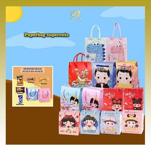 Goodie Bag Ulang Tahun Anak Dino/ Paperbag Ulang Tahun Anak / Goodie Bag Ulang Tahun Bermacam Karakt