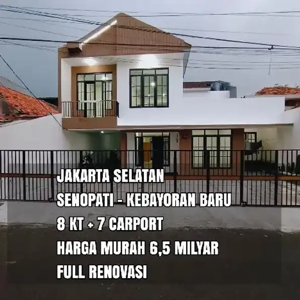 Rumah Baru Full Renovasi di Kebayoran Baru Senopati,8 KT,7carport