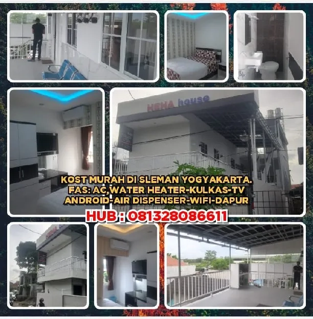 KOST MURAH DI SLEMAN YOGYAKARTA.FAS: AC,WATER HEATER-KULKAS-TV ANDROID-AIR DISPENSER-WIFI-DAPUR