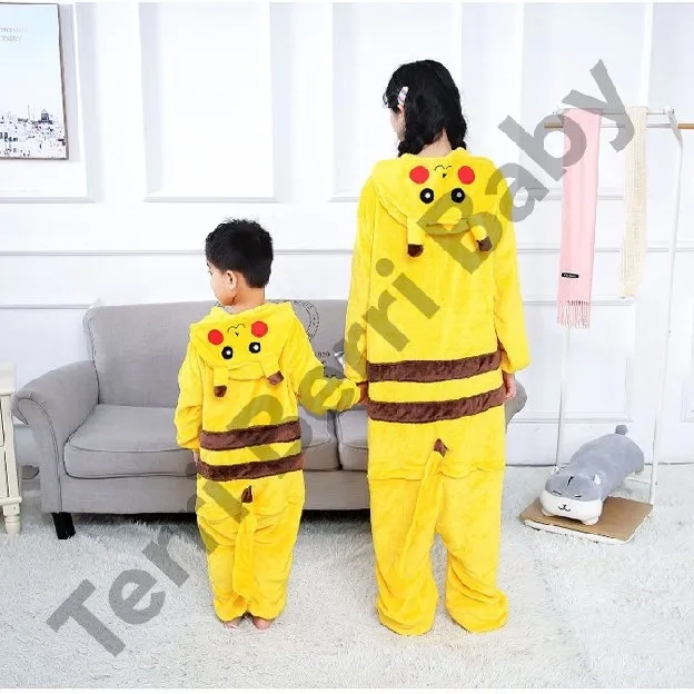 BAJU KOSTUM ONESIE PIKACHU DEWASA ONE SIE POKEMON KIGURUMI PIKACU PIAMA STITCH PIYAMA DINO COSPLAY C