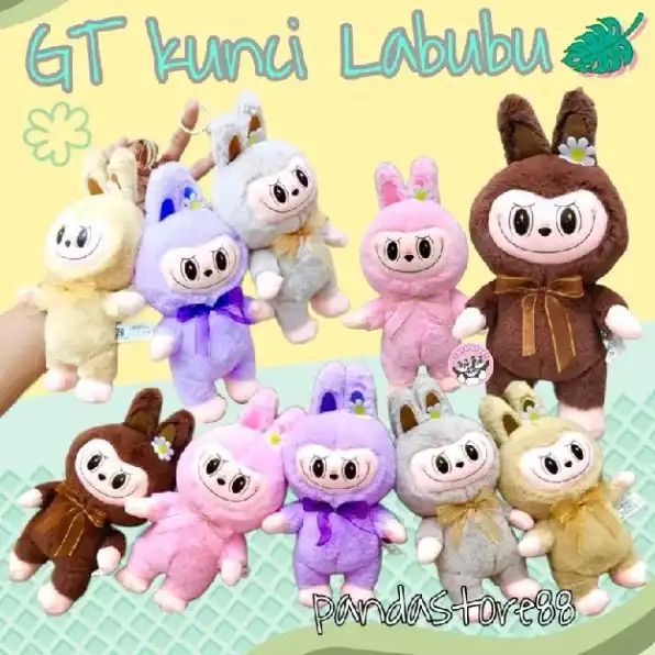 Gantungan Kunci Boneka Labubu The Monsters Macarone Kawai Keychain Labubu