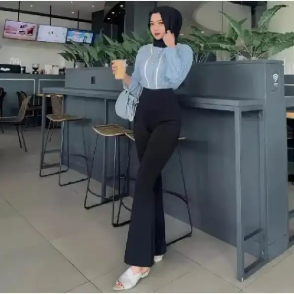 Celana Kulot Highwaist Panjang Cutbray Wanita