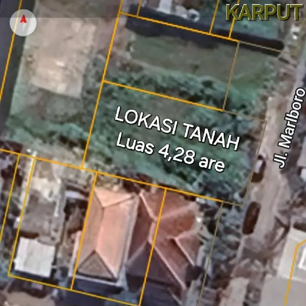 Dijual 4,28 are, Jl. Marlboro Pura Demak Teuku Umar Barat Denpasar